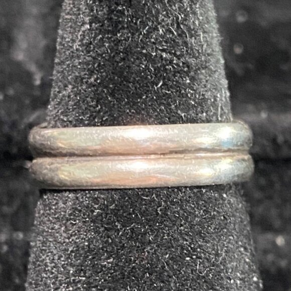 Ring Mother of Pearl Inlay Size 4.5 Native Zuni Unsigned Sterling Silver 925 Vin - Picture 13 of 16